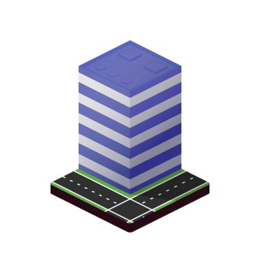 Isometric yapı simgesi, grafik tasarım şablonu, vektör illüstrasyonu