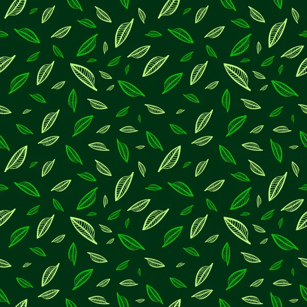 Blätter Nahtloses Muster Plakatdesign Vorlage Vektorillustration — Stockvektor