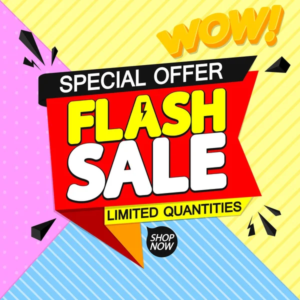 Vendita Flash Modello Banner Design Tag Sconto Offerta Speciale Tag — Vettoriale Stock