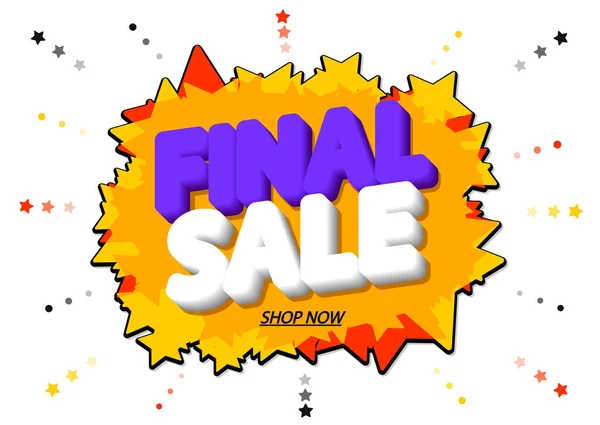 Final Sale Banner Design Template Discount Tag Special Offer Promo — Stock Vector