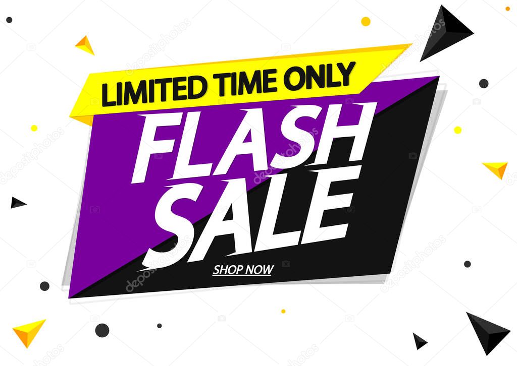 Flash Sale, banner design template, discount tag, special offer, promo tag, spend up and save more, promotion poster, vector illustration