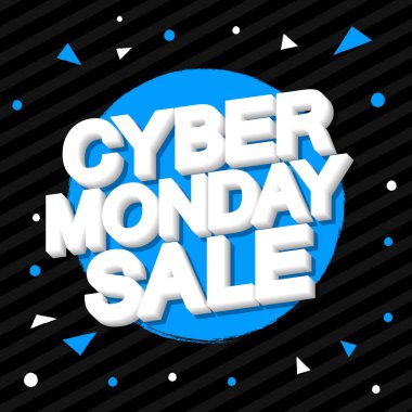 Siber Pazartesi Satışı, afiş tasarım şablonu, tasarım teklifi, sezon sonu anlaşması, kaçırmayın, vektör illüstrasyonu