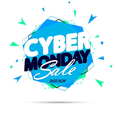 Siber Pazartesi Satışı, afiş tasarım şablonu, tasarım teklifi, sezon sonu anlaşması, kaçırmayın, vektör illüstrasyonu