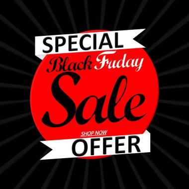 Kara Cuma indirimi, pankart tasarım şablonu, indirim etiketi, özel teklif, kaçırmayın, uygulama simgesi, vektör illüstrasyonu