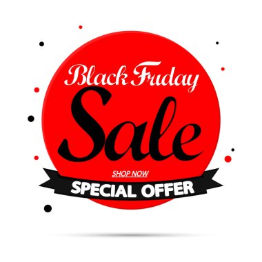 Kara Cuma indirimi, pankart tasarım şablonu, indirim etiketi, özel teklif, kaçırmayın, uygulama simgesi, vektör illüstrasyonu