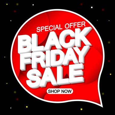 Kara Cuma indirimi, pankart tasarım şablonu, indirim etiketi, özel teklif, kaçırmayın, uygulama simgesi, vektör illüstrasyonu