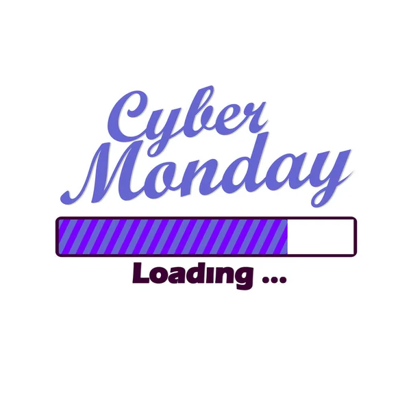 Cyber Monday Sale Plantilla Diseño Barra Carga Progreso Ilustración Vectorial — Archivo Imágenes Vectoriales