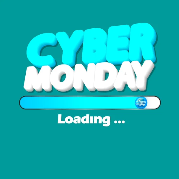 Cyber Monday Sale Modelo Projeto Barra Carregamento Progresso Ilustração Vetorial — Vetor de Stock