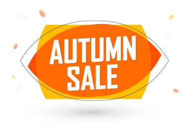 Sonbahar Satışı, afiş tasarım şablonu, indirim etiketi, özel teklif, tanıtım etiketi, harcayın ve daha fazla biriktirin, tanıtım posteri, vektör ilüstrasyonu