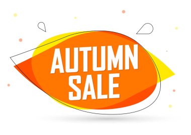 Sonbahar Satışı, afiş tasarım şablonu, indirim etiketi, özel teklif, tanıtım etiketi, harcayın ve daha fazla biriktirin, tanıtım posteri, vektör ilüstrasyonu