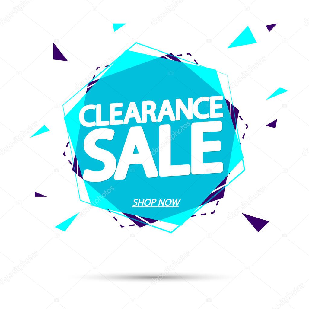 Clearance Sale, banner design template, special offer, discount tag, promotion app icon, vector illustration
