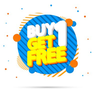 1 alana 1 bedava, indirimli pankart tasarım şablonu, indirim etiketi, bogo, en düşük fiyat, harcayın ve daha fazla tasarruf edin, vektör ilüstrasyonu