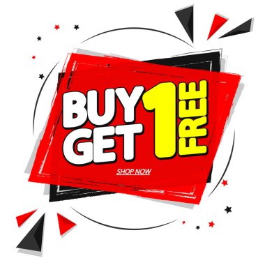 1 alana 1 bedava, indirimli pankart tasarım şablonu, indirim etiketi, bogo, en düşük fiyat, harcayın ve daha fazla tasarruf edin, vektör ilüstrasyonu