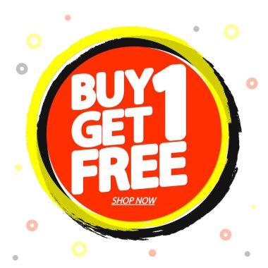 1 alana 1 bedava, indirimli pankart tasarım şablonu, indirim etiketi, bogo, en düşük fiyat, harcayın ve daha fazla tasarruf edin, vektör ilüstrasyonu