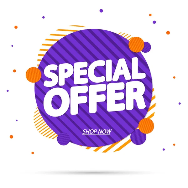 Special Offer Sale Banner Design Template Discount Tag Promo Poster — Stock Vector