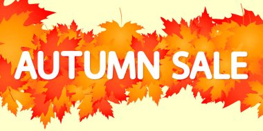 Sonbahar Satışı, poster tasarım şablonu, özel teklif, sonbahar indirimi afişi, vektör illüstrasyonu