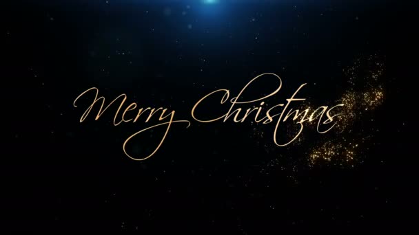 Merry Christmas New Year Greeting Beautiful Text Animation — Stock Video