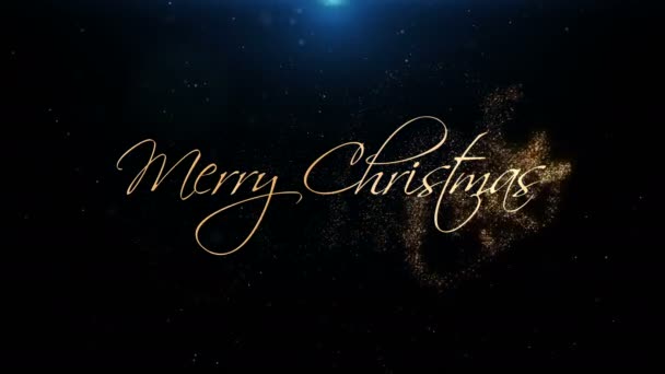 Vrolijk Kerstfeest Nieuwjaar Groet Mooie Tekst Animatie Opener — Stockvideo