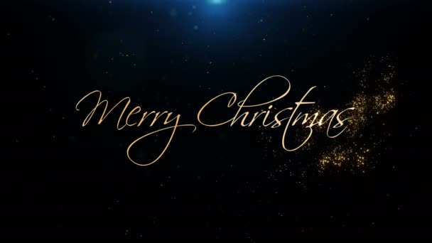 Merry Christmas New Year Greeting Beautiful Text Animation Opener — Stock Video