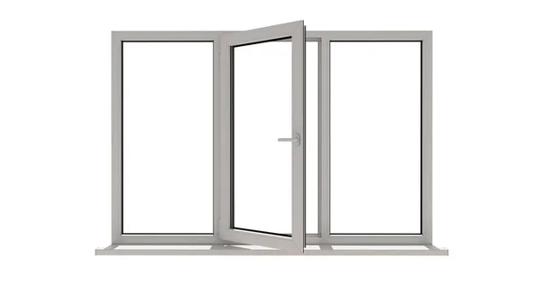 Window. Isolated window. Aluminum window. White window. Pvc wind