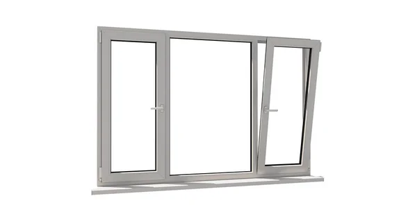 Window. Isolated window. Aluminum window. White window. Pvc wind