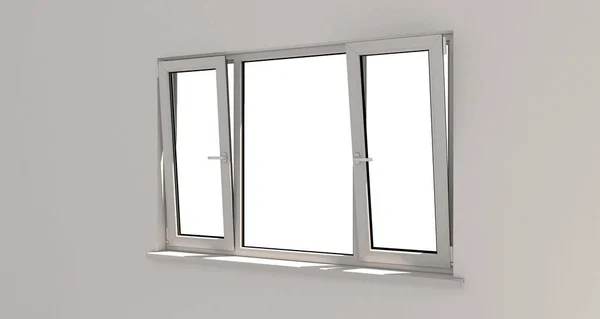 Window. Wall. Aluminum window. White window. Pvc window.