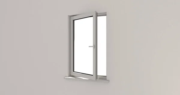 Okna. Ściany. Okna aluminiowe. Białe okno. Okno PVC. — Zdjęcie stockowe