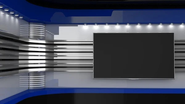 Estudio Fondo Para Programas Televisión Pared Estudio Noticias Telón Fondo — Foto de Stock