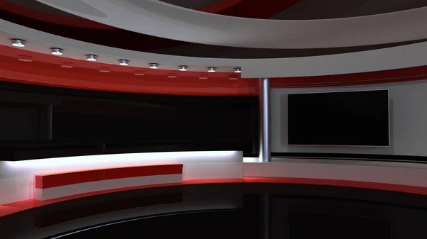 Studio Red_Studio Backdrop Shows Wall News Studio Perfect Backdrop Any — Stock Photo, Image