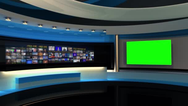 Televizní Studio Zpravodajství News Studio Studio Pozadí Pekárna Pro Novináře — Stock video