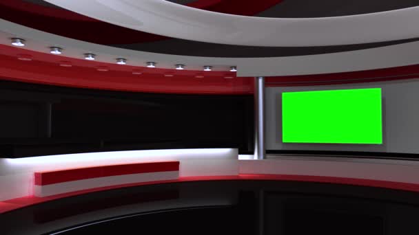 Студія News Studio Червона Студія Новинна Кімната Досконале Тло Будь — стокове відео