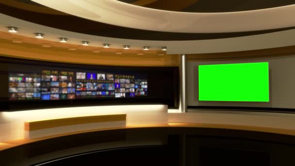 Studio Studio News Studio Newsroom Background News Broadcasts Blurred Studio — Stock Video