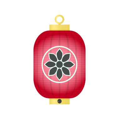 Geometrik süslemeli Asya dekoratif kağıt silindir feneri