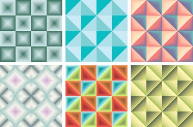 Üçgen ve kare desenleri kümesi