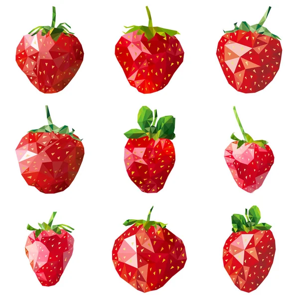 Poly Set bas fraise — Image vectorielle