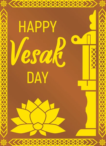 Mutlu Vesak Günü 'nün vektör illüstrasyonu.