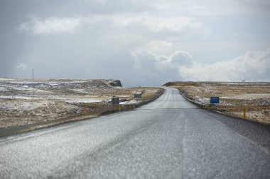 Milli Parkı İzlanda. Muhteşem manzara manzara İzlanda, jeotermal alan. Dramatik ve güzel sahne reykjavk Lake Myvatn, Krafla /Iceland - 02.05.2018