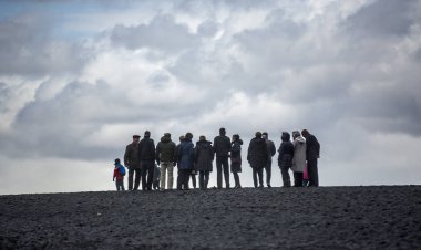 Milli Parkı İzlanda. Muhteşem manzara manzara İzlanda, jeotermal alan. Dramatik ve güzel sahne reykjavk Lake Myvatn, Krafla /Iceland - 02.05.2018 