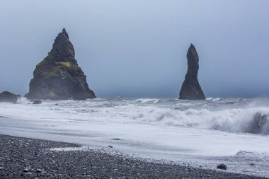 Milli Parkı İzlanda. Muhteşem manzara manzara İzlanda, jeotermal alan. Dramatik ve güzel sahne reykjavk Lake Myvatn, Krafla /Iceland - 02.05.2018 