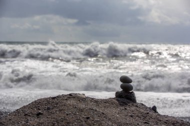 Milli Parkı İzlanda. Muhteşem manzara manzara İzlanda, jeotermal alan. Dramatik ve güzel sahne reykjavk Lake Myvatn, Krafla /Iceland - 02.05.2018 