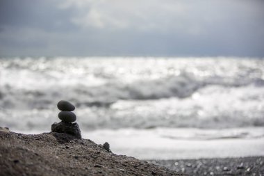 Milli Parkı İzlanda. Muhteşem manzara manzara İzlanda, jeotermal alan. Dramatik ve güzel sahne reykjavk Lake Myvatn, Krafla /Iceland - 02.05.2018 