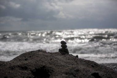 Milli Parkı İzlanda. Muhteşem manzara manzara İzlanda, jeotermal alan. Dramatik ve güzel sahne reykjavk Lake Myvatn, Krafla /Iceland - 02.05.2018 