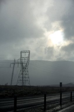 Milli Parkı İzlanda. Muhteşem manzara manzara İzlanda, jeotermal alan. Dramatik ve güzel sahne reykjavk Lake Myvatn, Krafla /Iceland - 02.05.2018