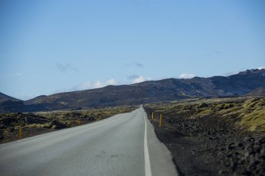 Milli Parkı İzlanda. Muhteşem manzara manzara İzlanda, jeotermal alan. Dramatik ve güzel sahne reykjavk Lake Myvatn, Krafla /Iceland - 02.05.2018