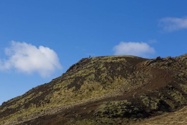 Milli Parkı İzlanda. Muhteşem manzara manzara İzlanda, jeotermal alan. Dramatik ve güzel sahne reykjavk Lake Myvatn, Krafla /Iceland - 02.05.2018