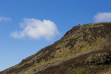 Milli Parkı İzlanda. Muhteşem manzara manzara İzlanda, jeotermal alan. Dramatik ve güzel sahne reykjavk Lake Myvatn, Krafla /Iceland - 02.05.2018
