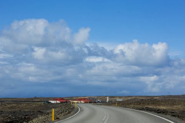 Milli Parkı İzlanda. Muhteşem manzara manzara İzlanda, jeotermal alan. Dramatik ve güzel sahne reykjavk Lake Myvatn, Krafla /Iceland - 02.05.2018