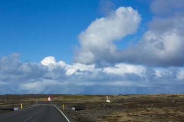 Milli Parkı İzlanda. Muhteşem manzara manzara İzlanda, jeotermal alan. Dramatik ve güzel sahne reykjavk Lake Myvatn, Krafla /Iceland - 02.05.2018