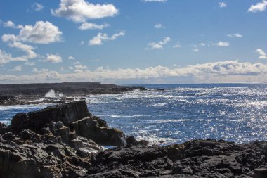 Milli Parkı İzlanda. Muhteşem manzara manzara İzlanda, jeotermal alan. Dramatik ve güzel sahne reykjavk Lake Myvatn, Krafla /Iceland - 02.05.2018