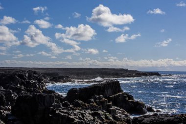 Milli Parkı İzlanda. Muhteşem manzara manzara İzlanda, jeotermal alan. Dramatik ve güzel sahne reykjavk Lake Myvatn, Krafla /Iceland - 02.05.2018
